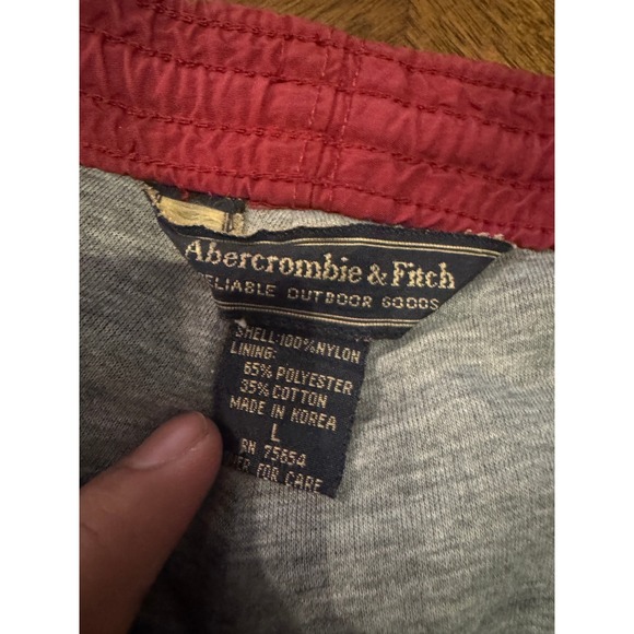 Abercrombie & Fitch Burgundy Nylon Pants Athletic Side Stripe Zippers Size L |W1 - Picture 5 of 7